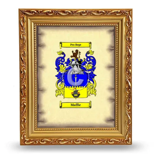 Maffie Coat of Arms Framed - Gold