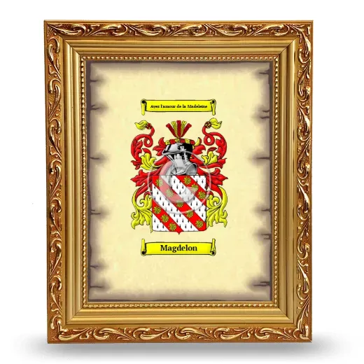 Magdelon Coat of Arms Framed - Gold