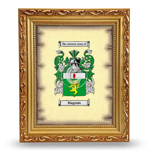 Magenis Coat of Arms Framed - Gold