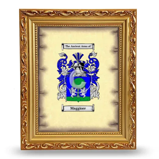 Maggiore Coat of Arms Framed - Gold