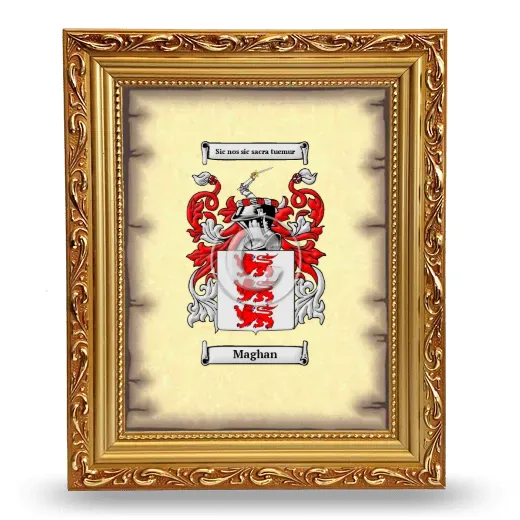 Maghan Coat of Arms Framed - Gold