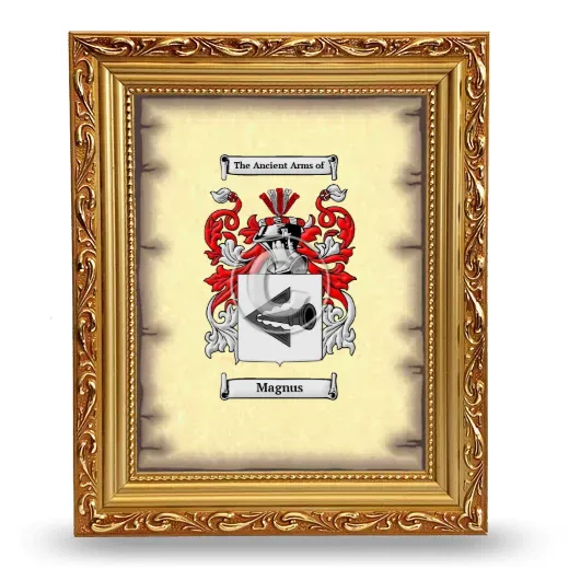 Magnus Coat of Arms Framed - Gold