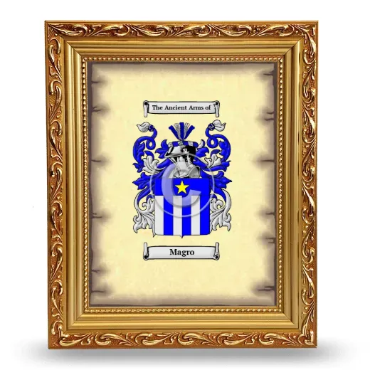 Magro Coat of Arms Framed - Gold