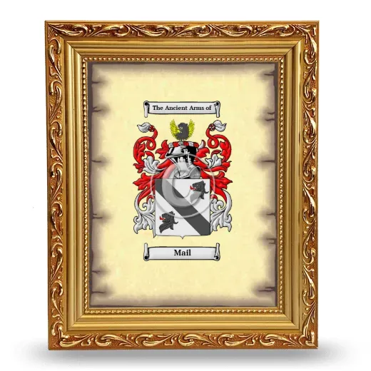 Mail Coat of Arms Framed - Gold