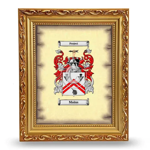 Mains Coat of Arms Framed - Gold