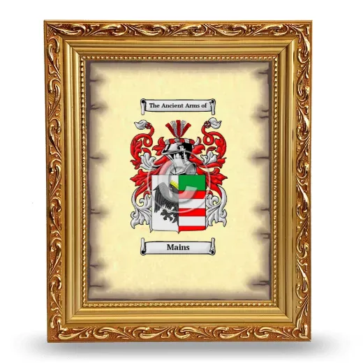 Mains Coat of Arms Framed - Gold