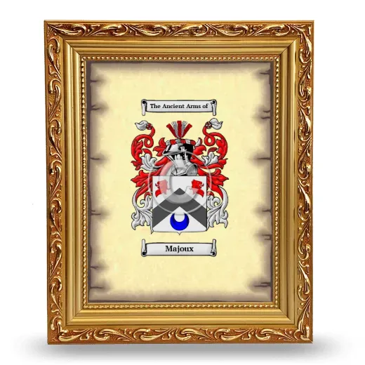 Majoux Coat of Arms Framed - Gold