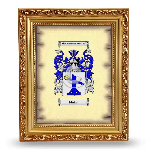 Makel Coat of Arms Framed - Gold