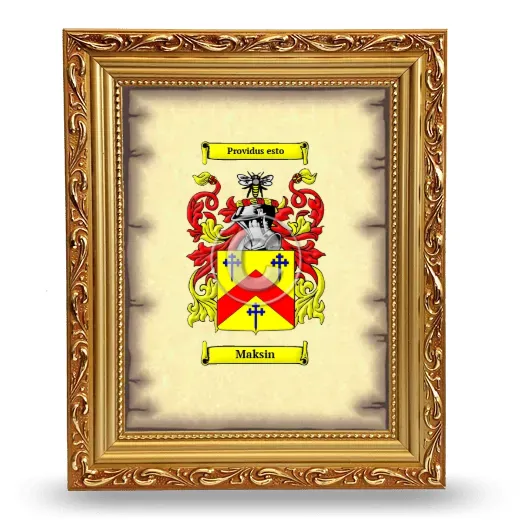 Maksin Coat of Arms Framed - Gold