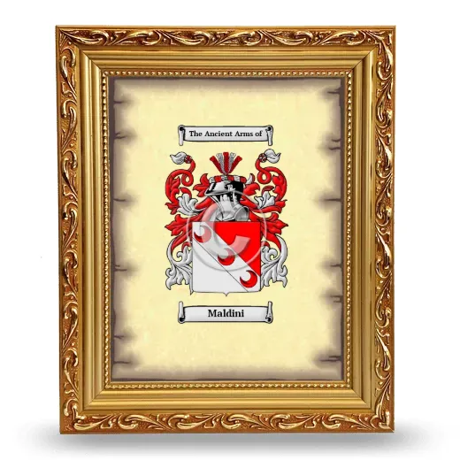 Maldini Coat of Arms Framed - Gold
