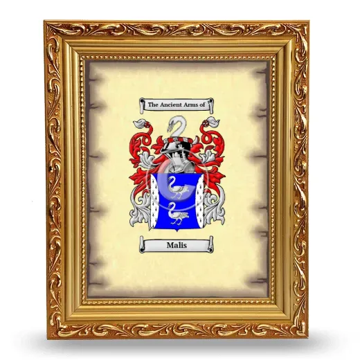 Malis Coat of Arms Framed - Gold