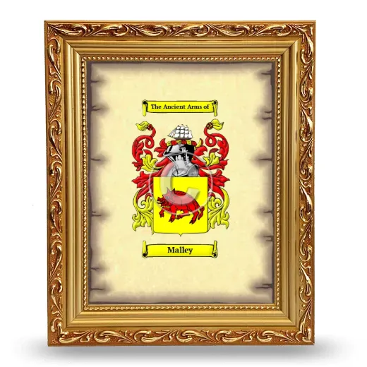 Malley Coat of Arms Framed - Gold