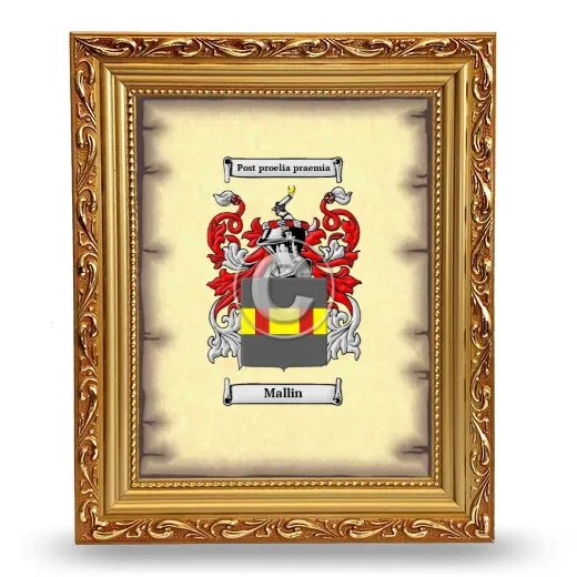 Mallin Coat of Arms Framed - Gold