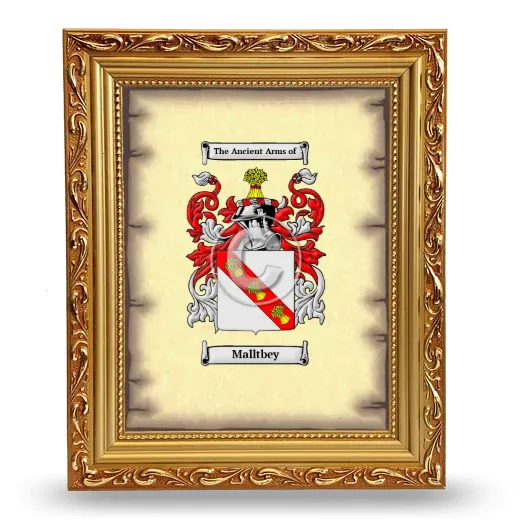 Malltbey Coat of Arms Framed - Gold