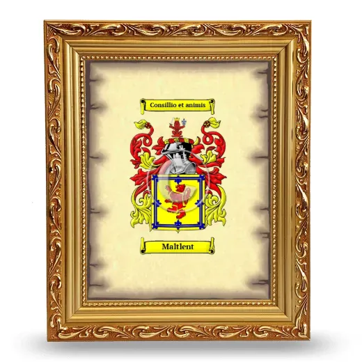 Maltlent Coat of Arms Framed - Gold