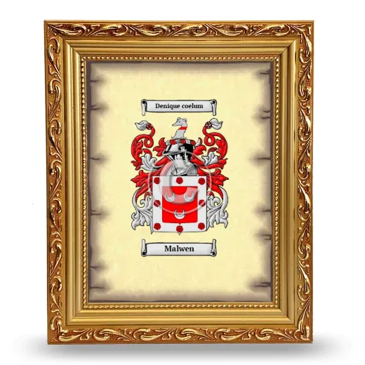 Malwen Coat of Arms Framed - Gold