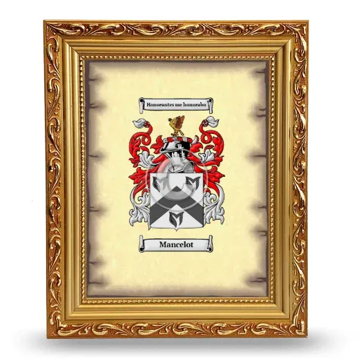 Mancelot Coat of Arms Framed - Gold