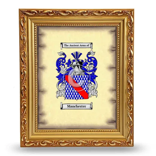 Manchester Coat of Arms Framed - Gold