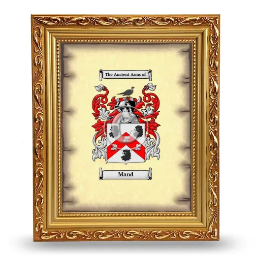Mand Coat of Arms Framed - Gold
