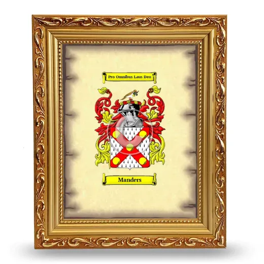 Manders Coat of Arms Framed - Gold