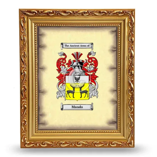 Mando Coat of Arms Framed - Gold