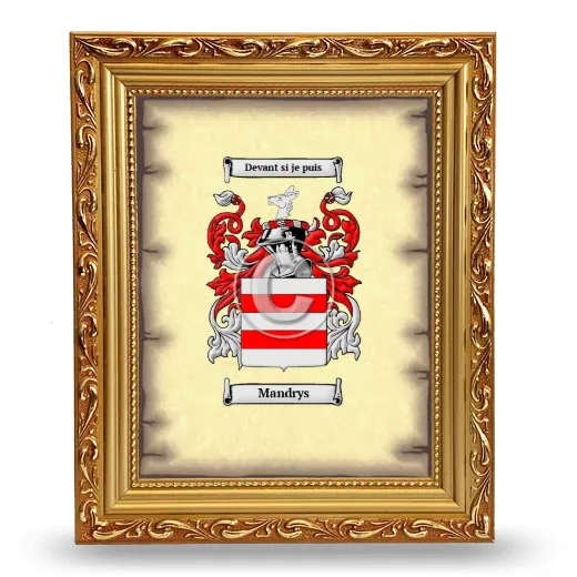 Mandrys Coat of Arms Framed - Gold
