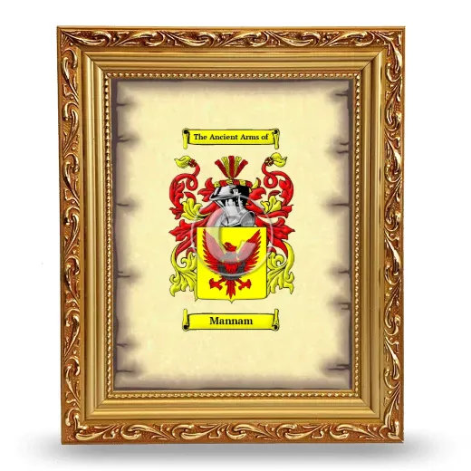 Mannam Coat of Arms Framed - Gold