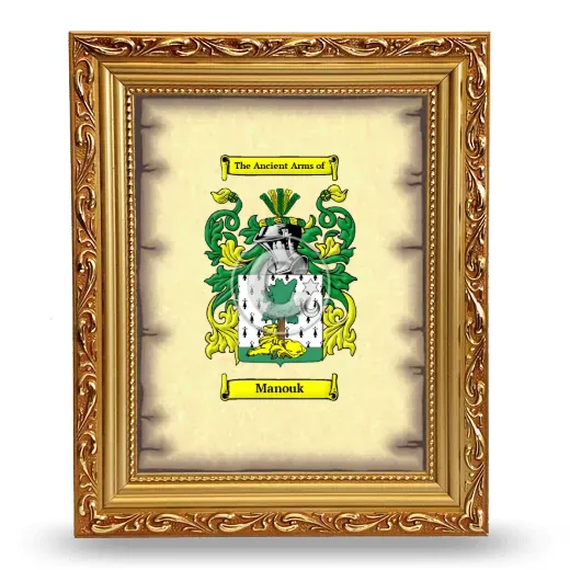 Manouk Coat of Arms Framed - Gold
