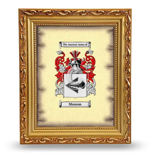 Manson Coat of Arms Framed - Gold