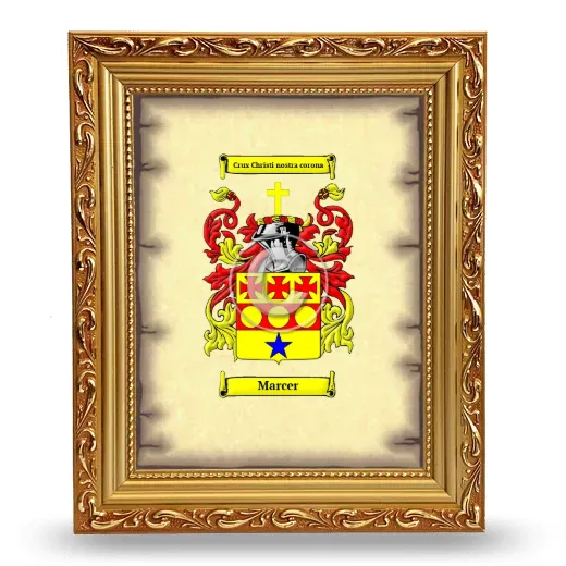 Marcer Coat of Arms Framed - Gold