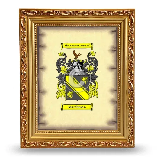 Marchman Coat of Arms Framed - Gold