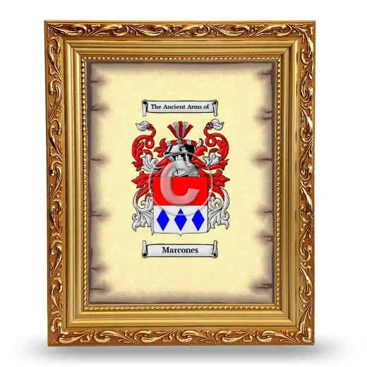 Marcones Coat of Arms Framed - Gold