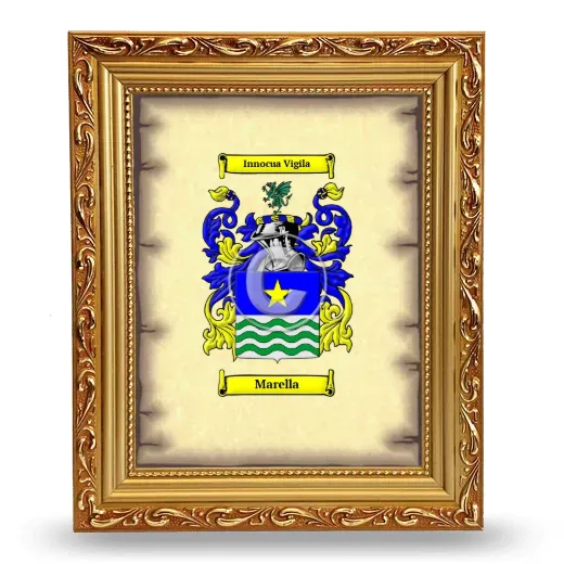Marella Coat of Arms Framed - Gold