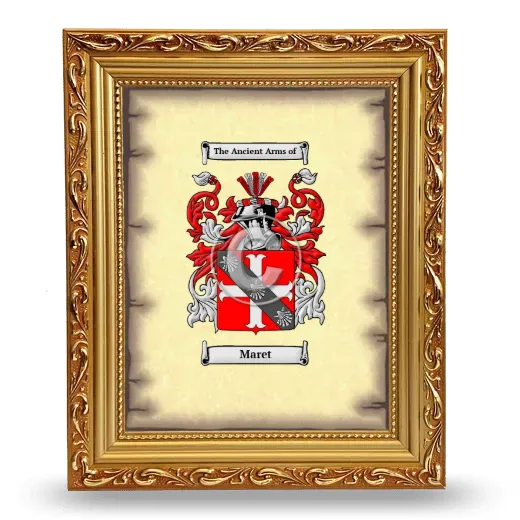 Maret Coat of Arms Framed - Gold