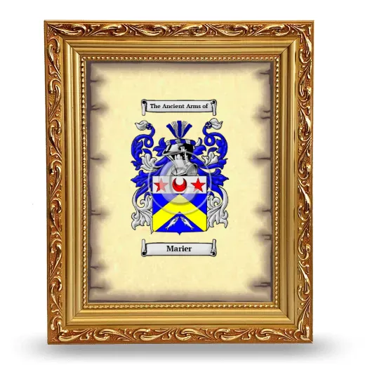 Marier Coat of Arms Framed - Gold