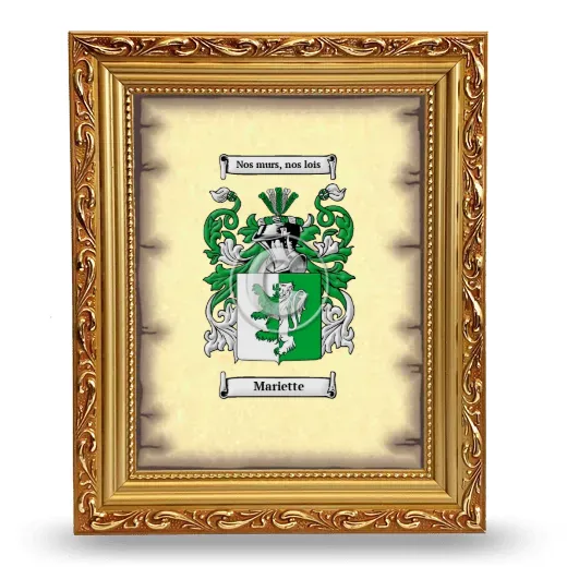 Mariette Coat of Arms Framed - Gold