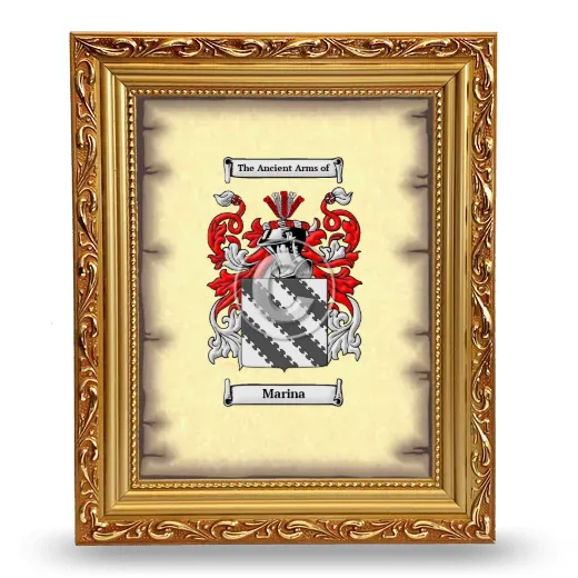 Marina Coat of Arms Framed - Gold