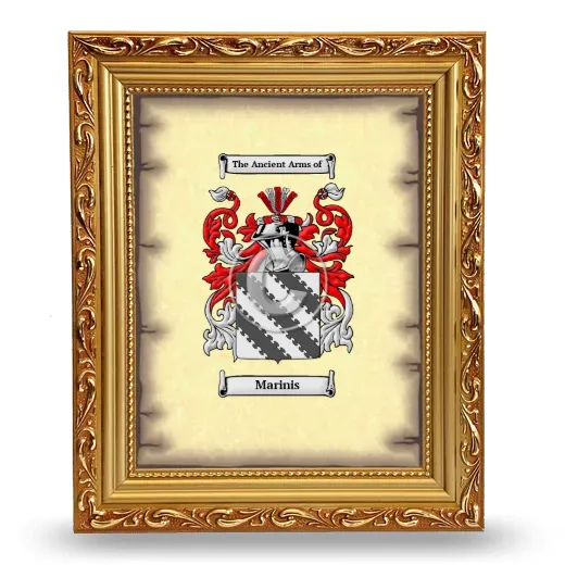 Marinis Coat of Arms Framed - Gold