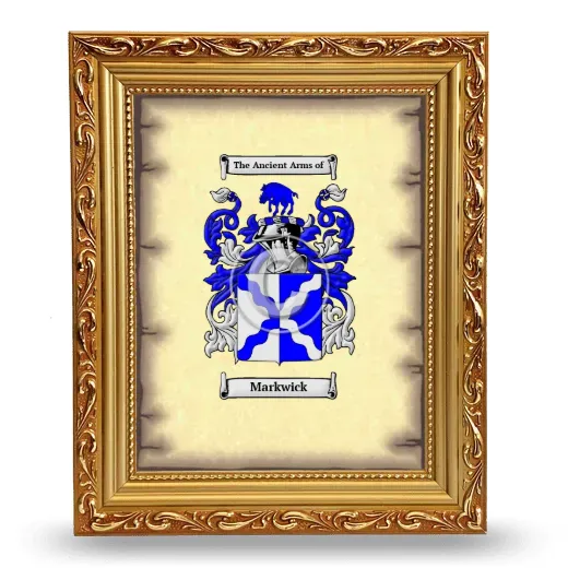 Markwick Coat of Arms Framed - Gold