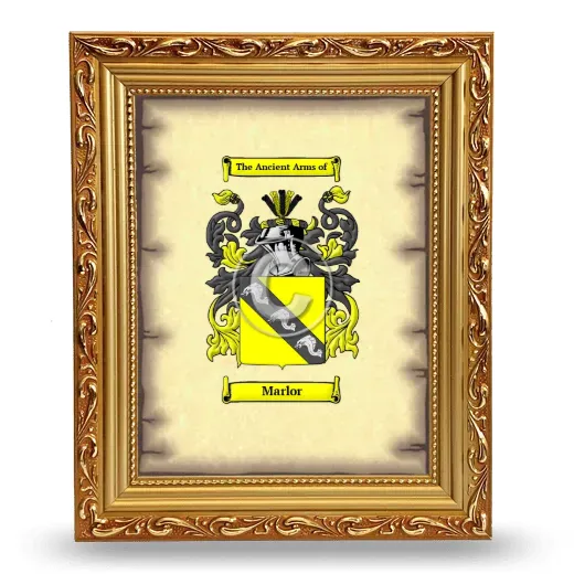Marlor Coat of Arms Framed - Gold