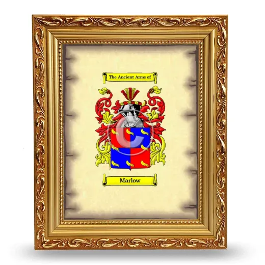 Marlow Coat of Arms Framed - Gold