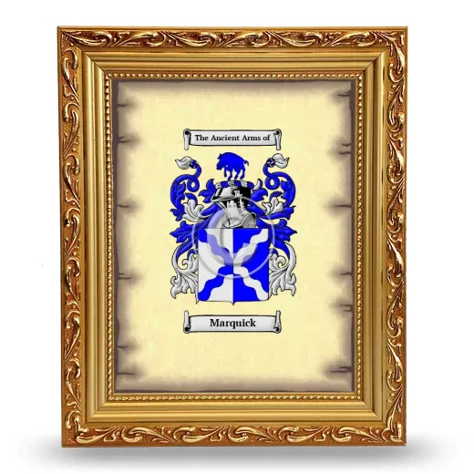 Marquick Coat of Arms Framed - Gold