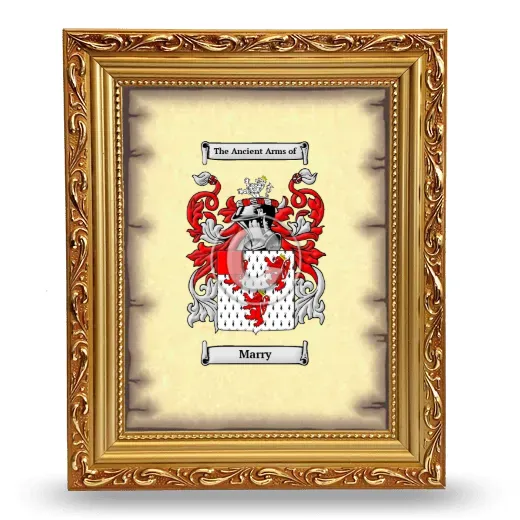 Marry Coat of Arms Framed - Gold