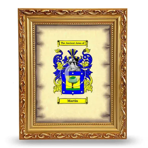 Martin Coat of Arms Framed - Gold