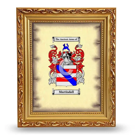 Martindall Coat of Arms Framed - Gold