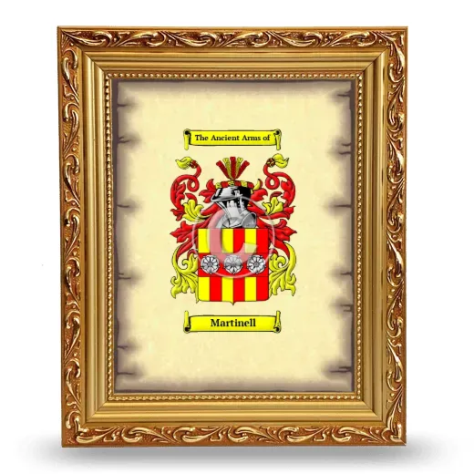 Martinell Coat of Arms Framed - Gold