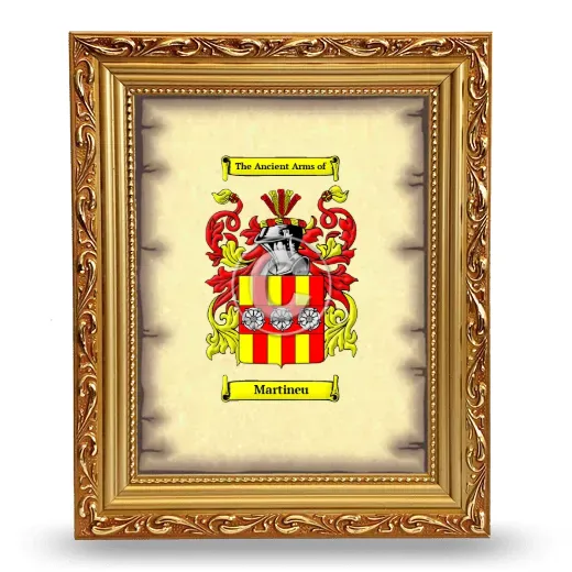 Martineu Coat of Arms Framed - Gold