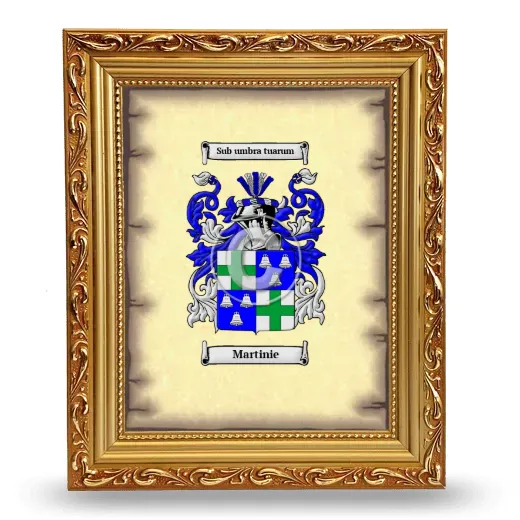 Martinie Coat of Arms Framed - Gold