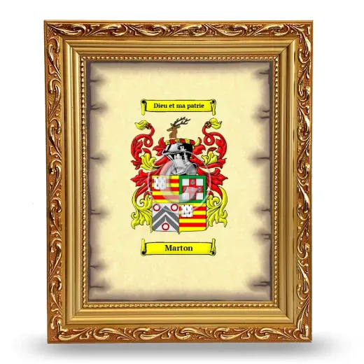 Marton Coat of Arms Framed - Gold