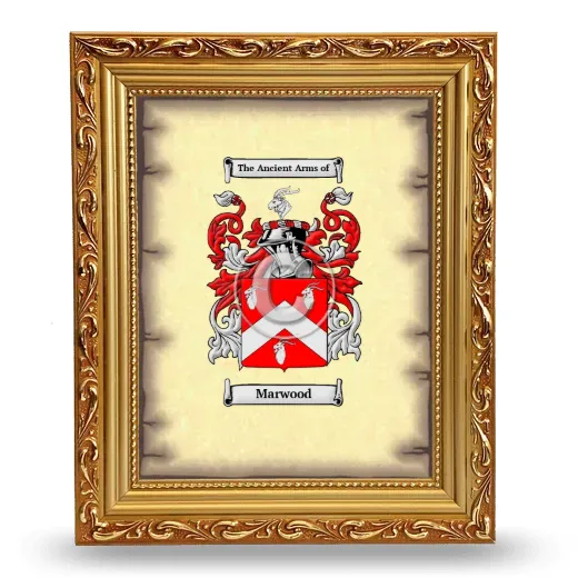 Marwood Coat of Arms Framed - Gold